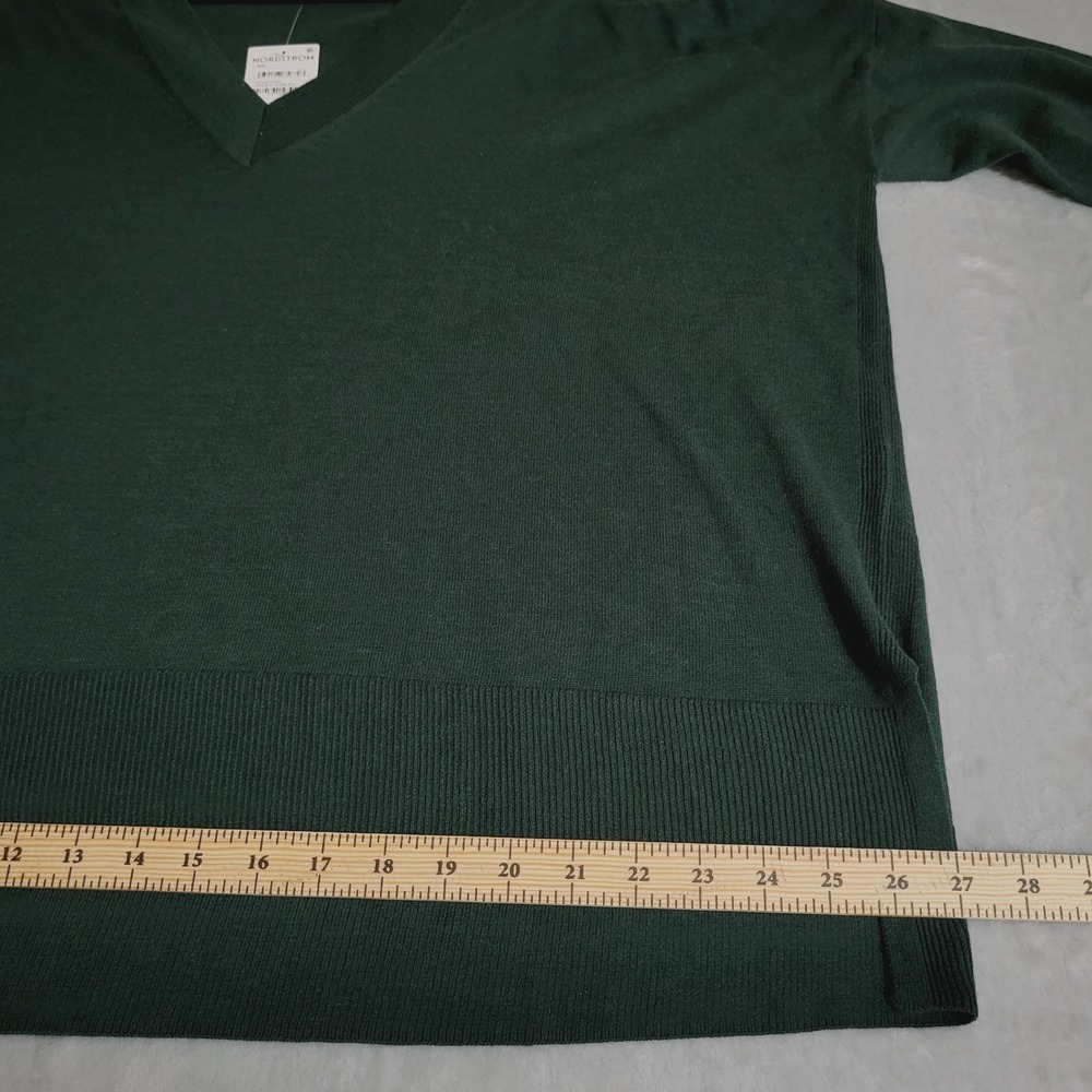 Chelsea28 Dark Green Oversized V-Neck Sweater Plus XXL NWT High-Low Neutral‎ - Picture 8 of 9